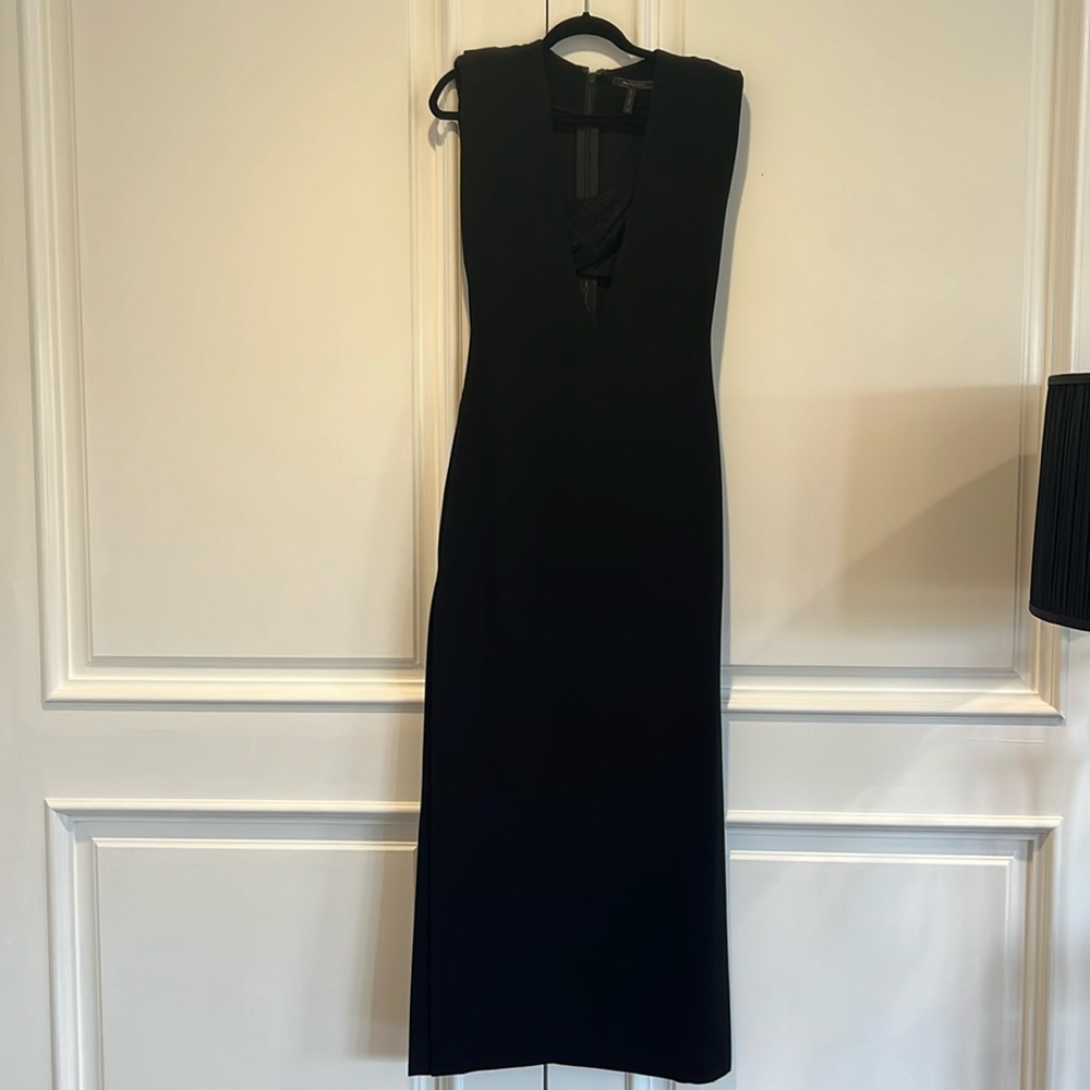 Black maxi dress with lace detail